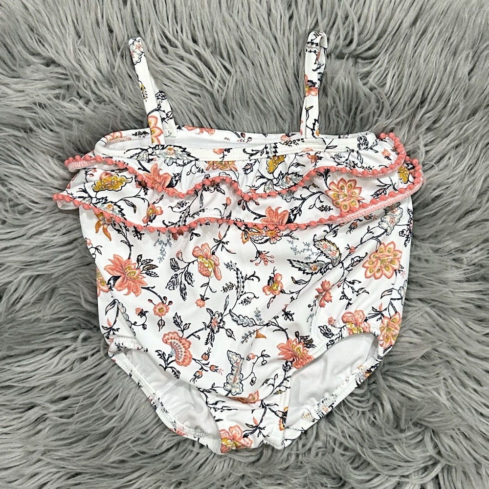 Janie And Jack Little Girls One Piece Floral Swimsuit Size 3-6months NEW ($39)